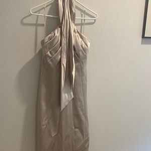 Karen Millen Halter Neck Dress in Cream